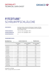 GREMCO Fitcotube® Schrumpfschäuche Datenblatt