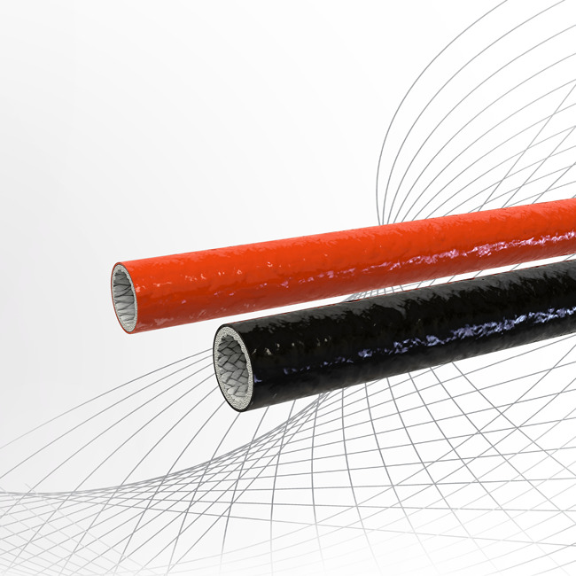 Silicone rubber-coated fiberglass tubing for heat protection